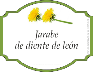 etiqueta para Jarabe de diente de león imprimir