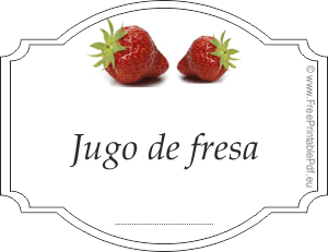 etiqueta de jugo de fresa