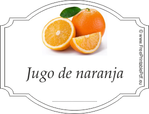 etiqueta de jugo de naranja
