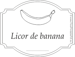 Las etiquetas en blanco en licor de banana y negro