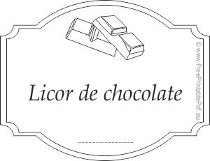 Dibujo etiqueta licor de chocolate