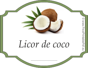 Pegatinas con licor de coco