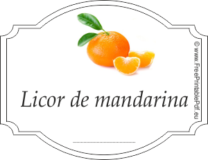 Etiqueta para licor de mandarina