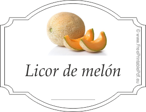 Etiqueta para Licor de melon