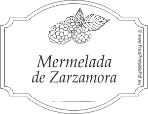 Etiquetas libres de mermelada de Zarzamora