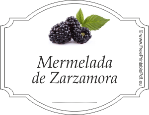 Etiqueta para mermelada de Zarzamora