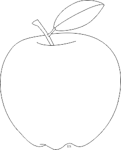 Manzana con una hoja para imprimir vector
