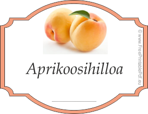Aprikoosihilloa etiketti