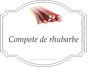 rhubarbe étiquette de compote