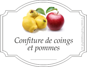 confiture de coings et pommes etiquette