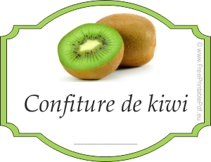 l'étiquette pour la confiture de kiwi