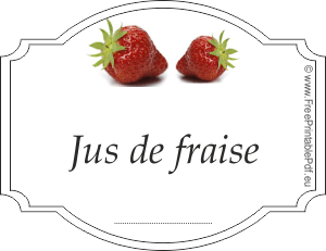 étiquette jus de fraise