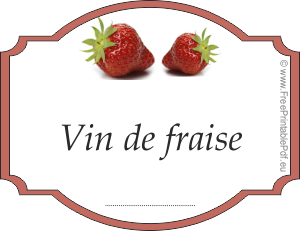 Télécharger étiquettes de vin de fraises