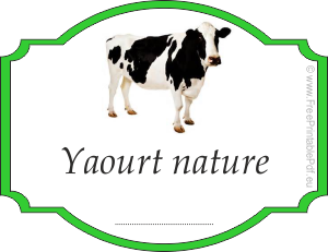 l'étiquette pour la yaourt nature