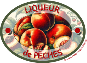 Étiquettes pour liqueur de pêches