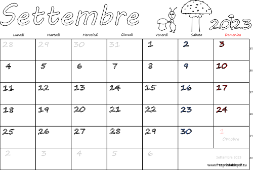settembre 2023 calendario con le feste