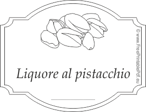etichette dei liquori al pistacchio
