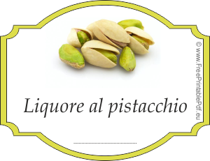etichetta per liquore al pistacchio