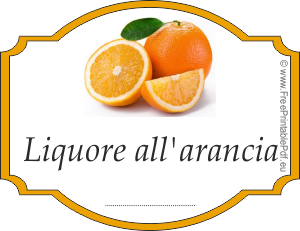 Adesivi con liquore all'arancia