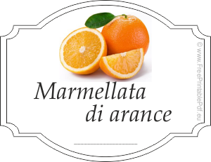 Etichetta per marmellata di arance domestico