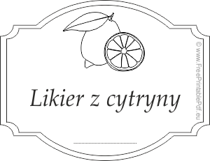 Etykieta rysowana na likier z cytryny