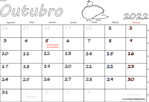 Outubro 2022 feriados portugueses