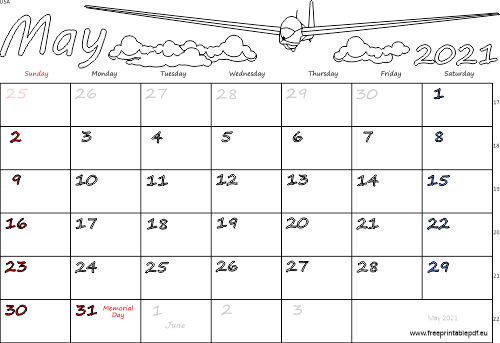 May 2021 US holidays glider